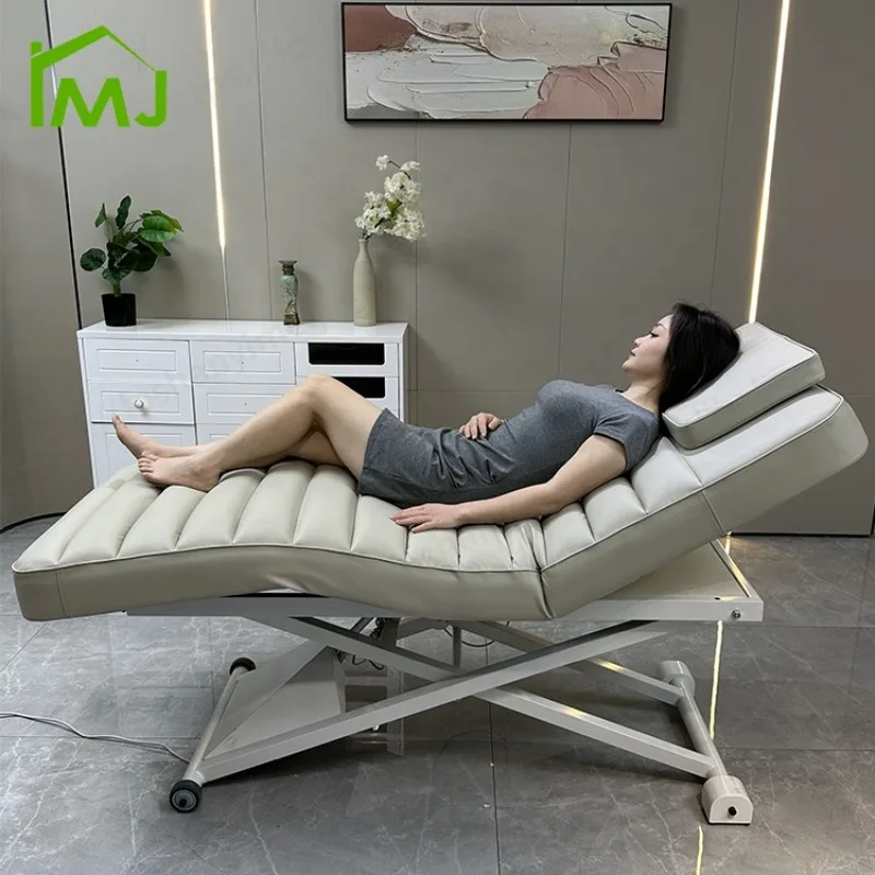 Luxury Electric Beauty Bed Massage Table Facial Treatment Curved Lash Bed Beauty Salon