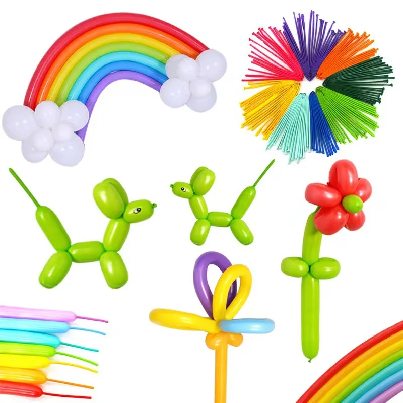 50/100 stücke Ballon Lange Streifen Spirale Stil Farbe Latex Sammeln Party Geburtstag Hochzeit Dekoration Ballon Design Inflator TMZ – Detail 11