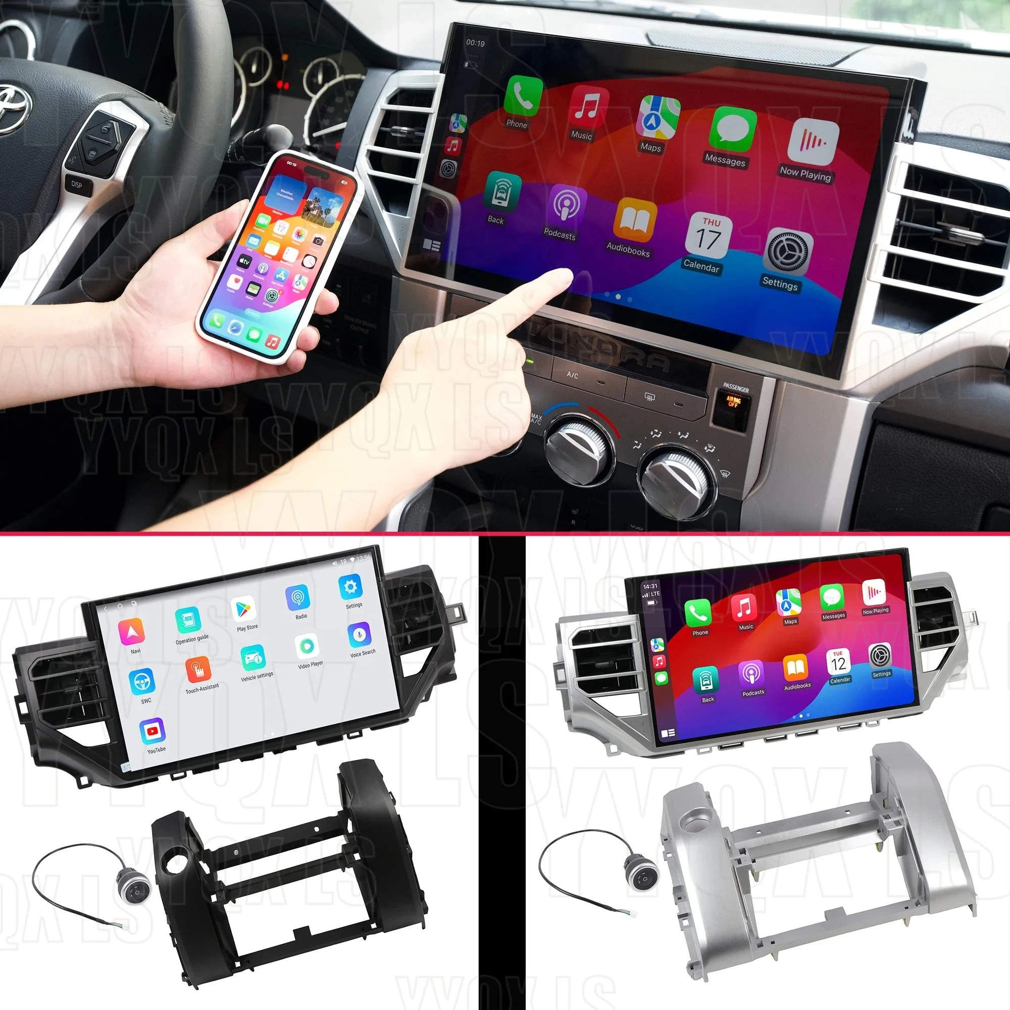 14.6inch Android Screen For Toyota Tundra 2013-2020 Sequoia CarPlay Stereo GPS Navigation Car Radio Multimedia Player Head Unit