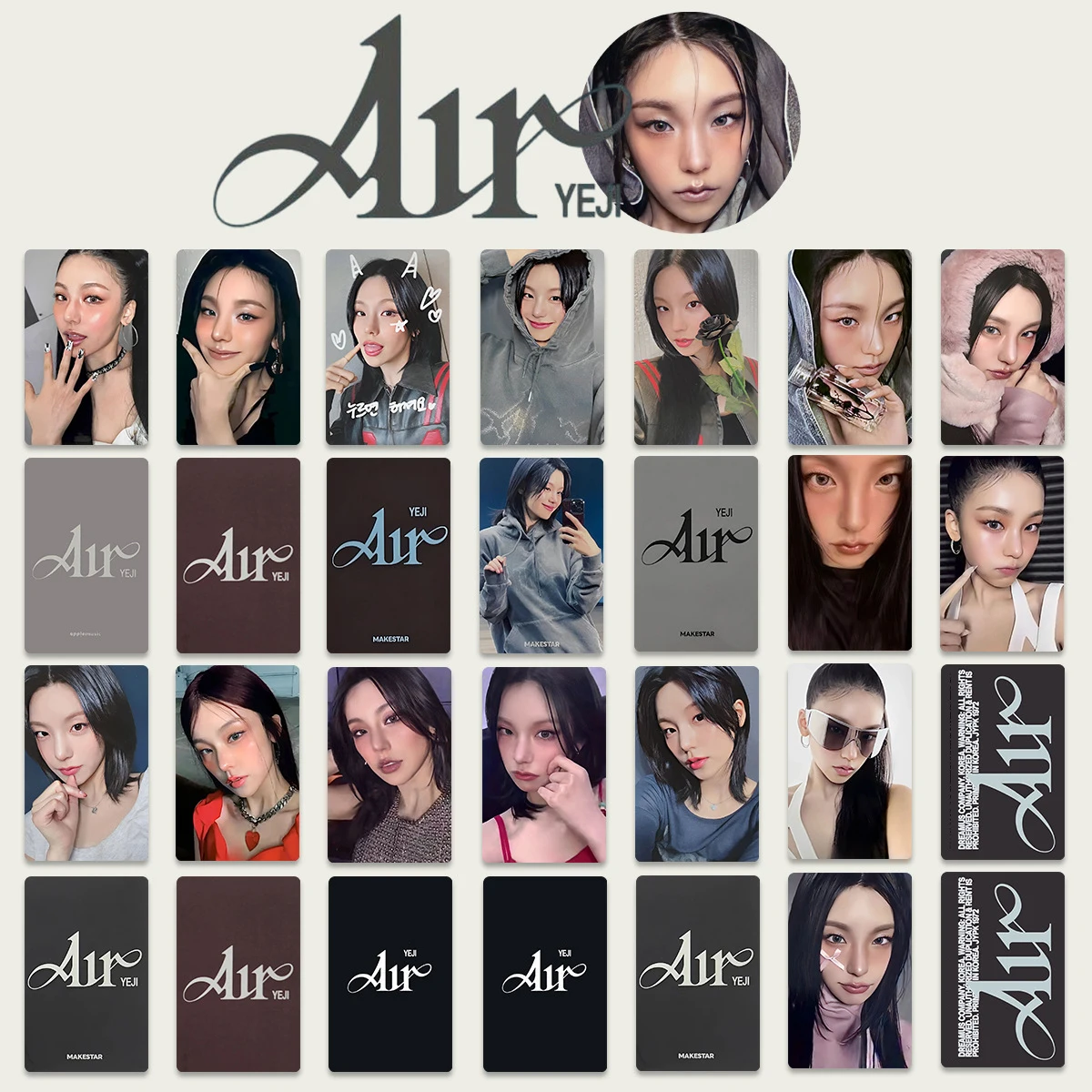 

5/16Pcs/Set Kpop YEJI Personal Cards List AIR Album MS Standard Ver Selfie Lomo Cards Two Sides Postcards ITZY Fans Collection