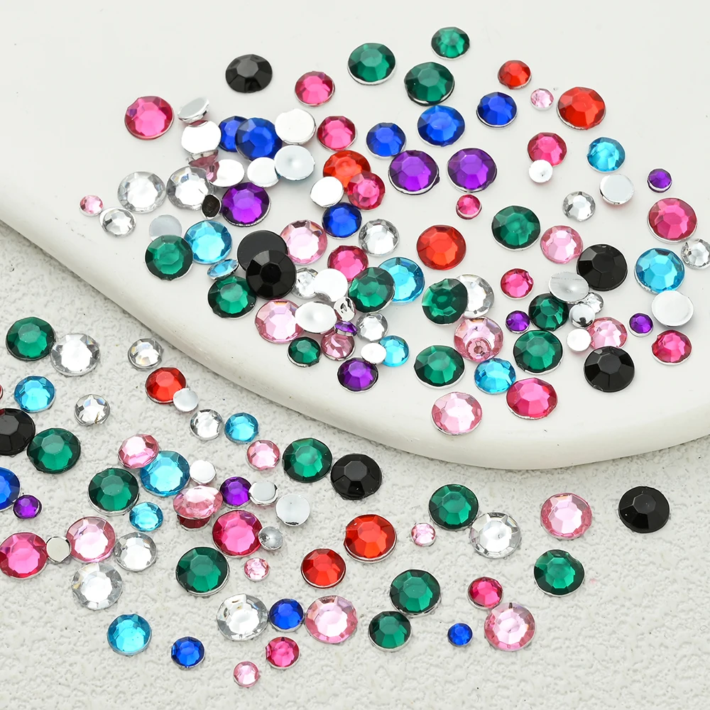 1100-2600 Stück 3/4/5/6mm Flachboden-Rundharz-Strasssteine für Nagelkunst, Schuhe, Kleidung und Schmuckherstellung für DIY-Handarbeiten – Detail 6