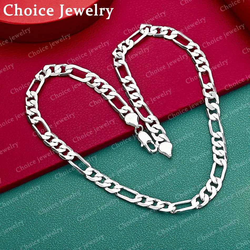 925 Sterling Silver 8mm Chain Necklace For Women and Men Fashion Jewelry Basic Classic Grace Party Accessories Gift
