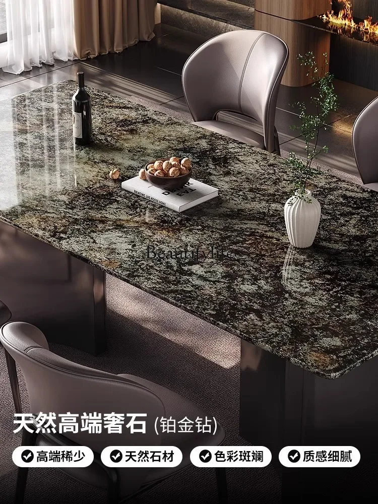 LJY*Luxury stone dining table Italian minimalist rectangular dining table