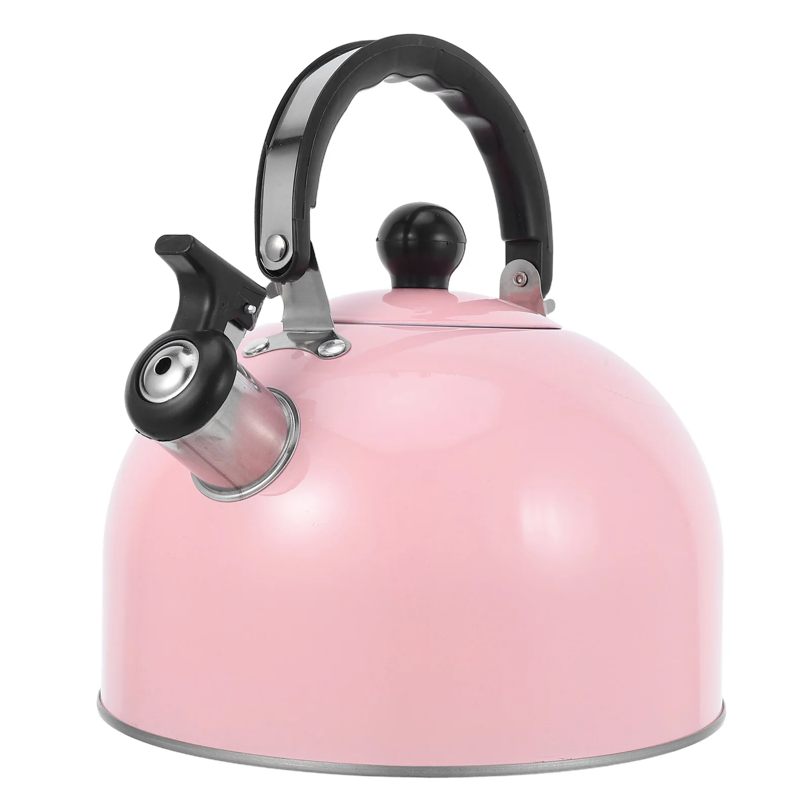 

3L Stainless Steel Whistling Kettle Foldable Handle Flat Bottom Quick Boil Safe Anti-Scald Grip for Stovetop Use
