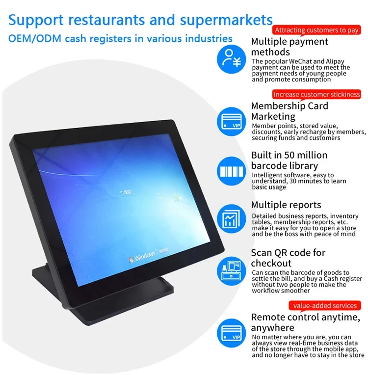 Point-of-Sale-System pos Termina Registrier kasse Maschine pos System mit Software