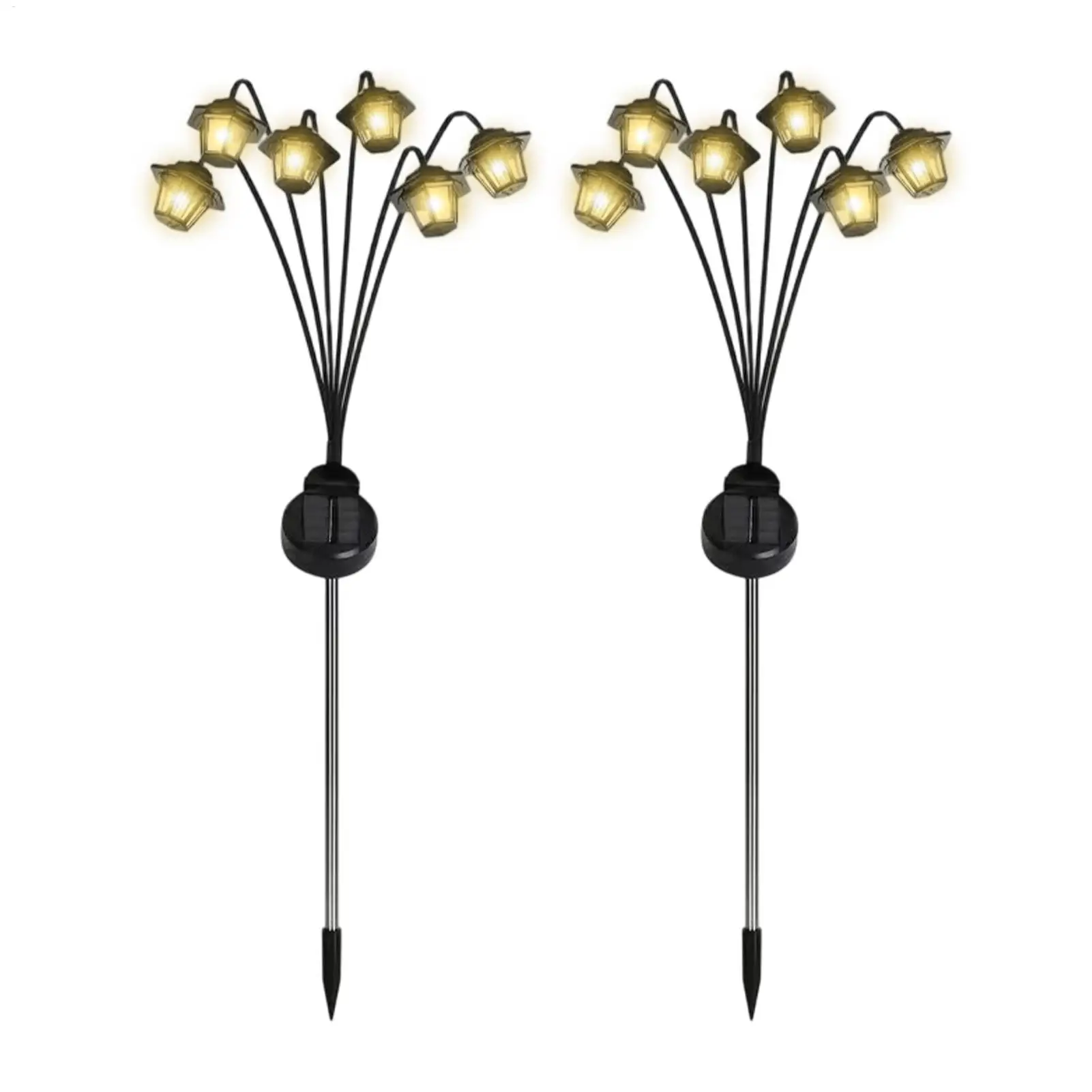 Lampes solaires d'extérieur, 2 pièces, étanches, à LED, sur piquets, pour allée, jardin, pelouse, patio, véranda