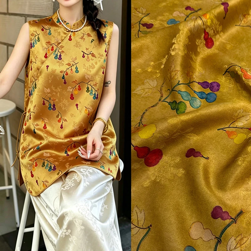 tissu-en-soie-hualuo-imprime-citrouille-perfore-bleu-et-jaune-largeur-114-cm-pour-couture-diy-robe-d'ete-chemisier-pantalon-pyjama-r6778