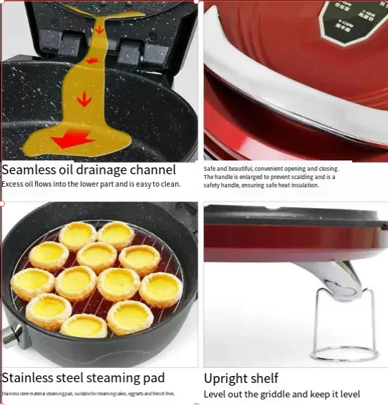 Multifunctional electric household double-sided heating deep and large-sized pancake maker