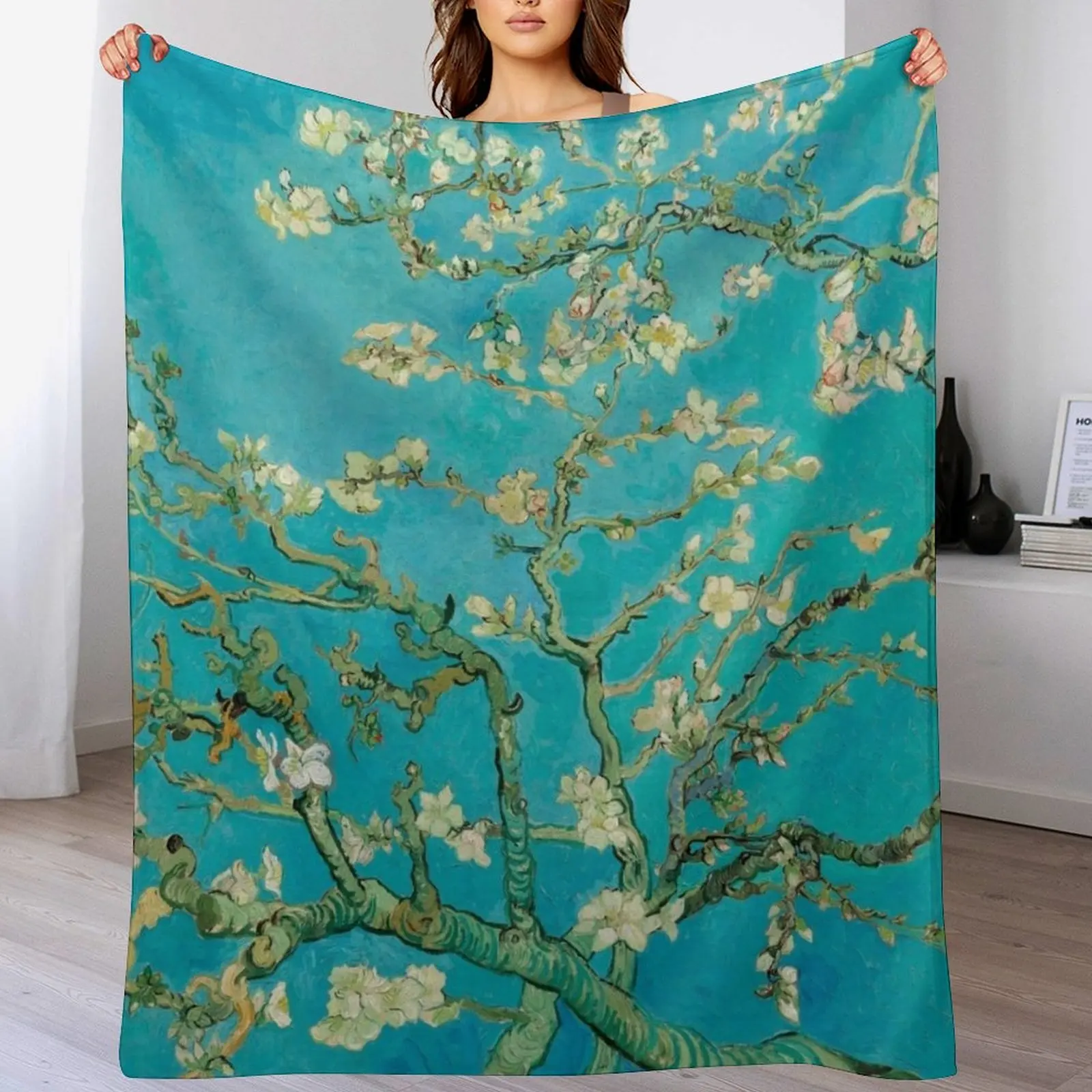 

Van Gogh Almond Blossom, 1890 Throw Blanket Faux Fur Soft Warm Blanket for Bed