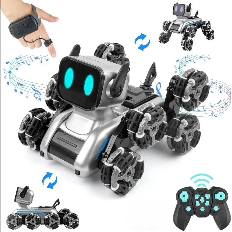 

Robot Dog, 2.4Ghz Remote Control Dog Stunt RC Cars with Music & Light, Birthday Gifts for adults