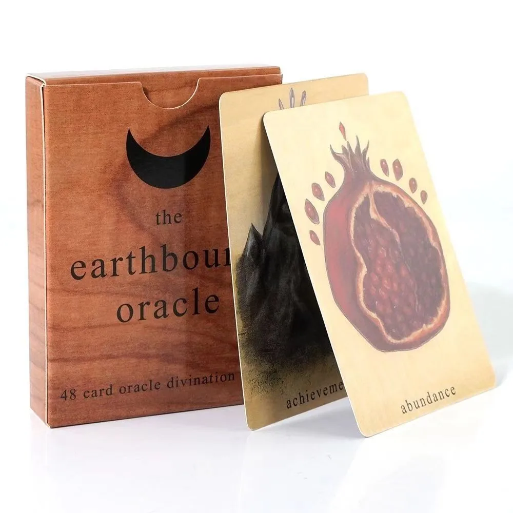 Earthbound Oracle Deck 9.4*6.6cm 48 Pcs Divination Cards Focused on Simple, Pithy Subjects and Symbols