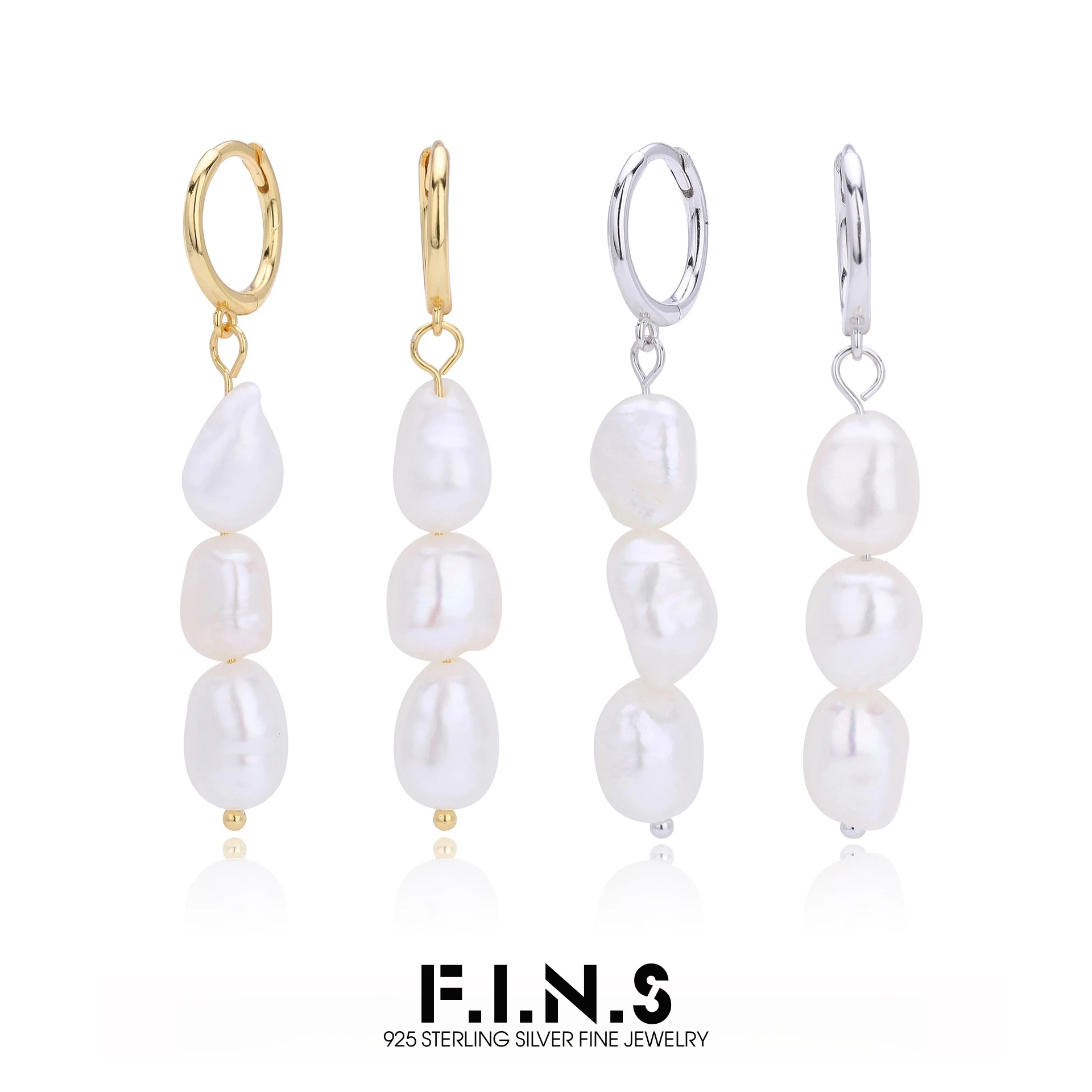 F.I.N.S Baroque Natural Freshwater Pearl S925 Silver Long Drop Earrings For Women Elegant French Handmade Wedding Bridal Jewelry