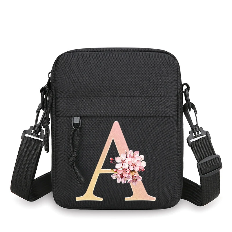 

Винтажная сумка-кроссбоди «Сакура Альфавит» 2026 года, новая, маленькая, унисекс, из оксфордской ткани, на плечо, с регулируемым ремнем, кошелек для монет