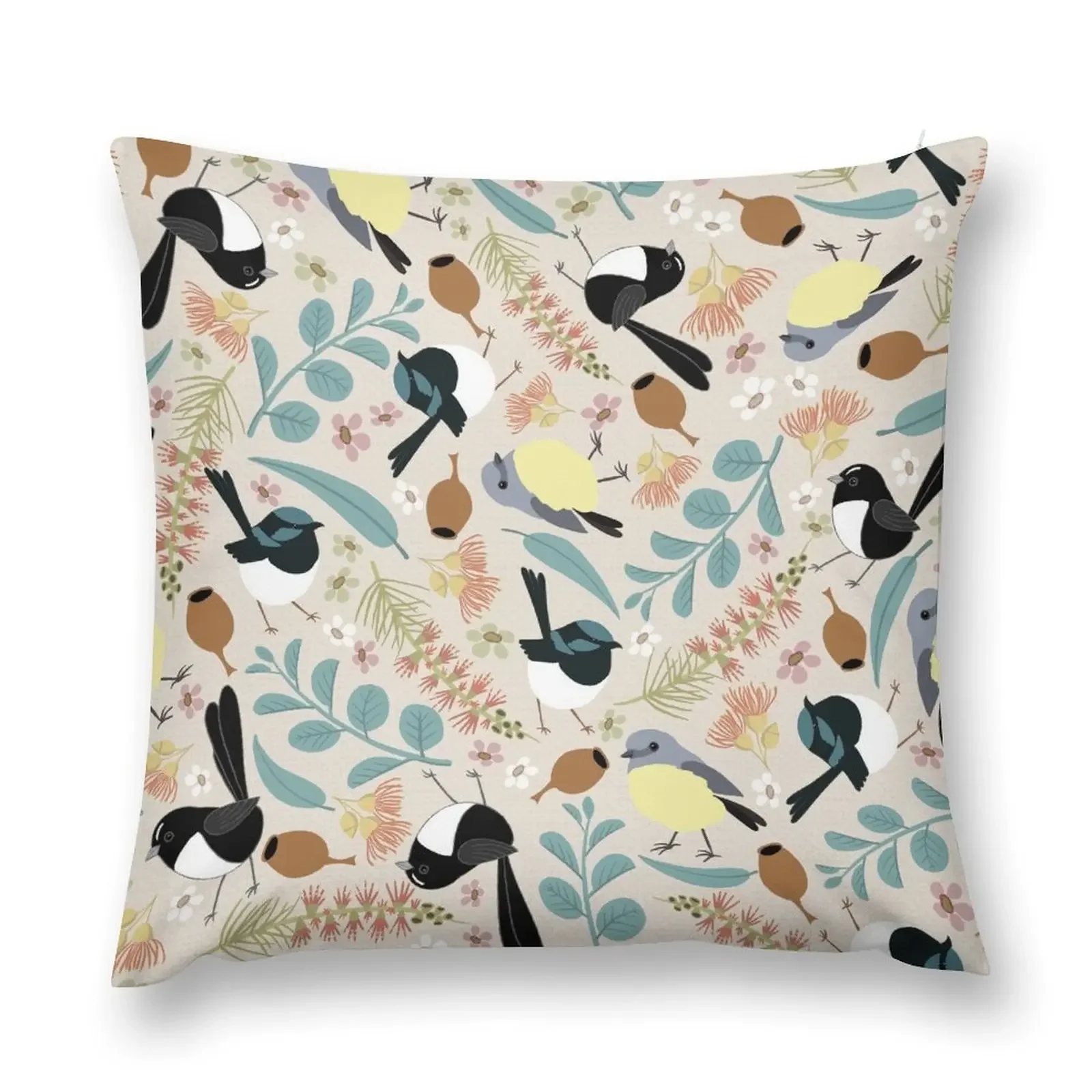 Willy wagtail and friends Throw Pillow sleeping pillows pillow pillowcase pillow