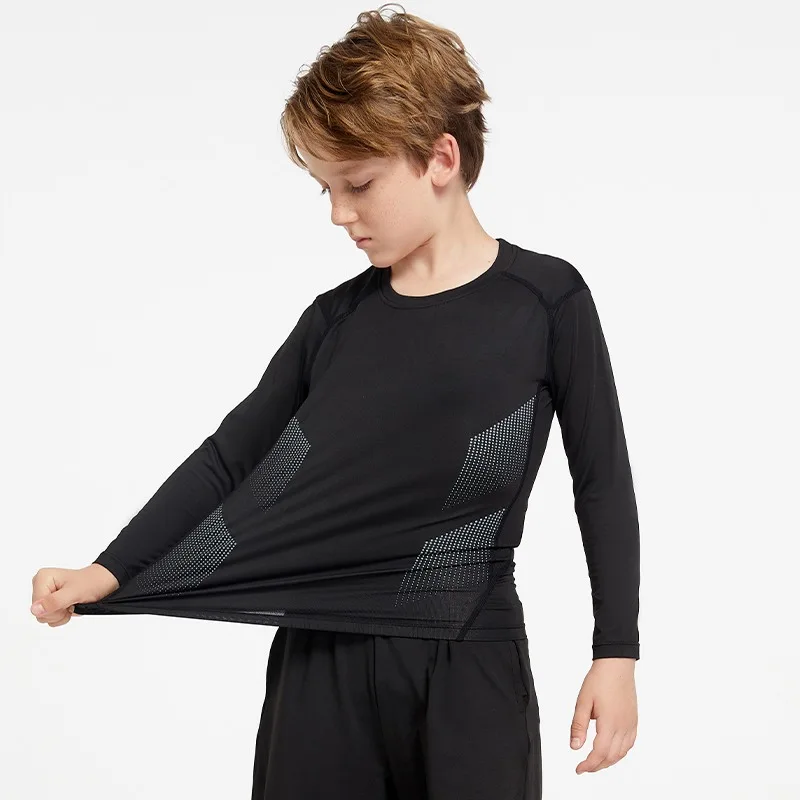 

Boys Breathable Long Sleeve Training Clothes for Basketball Football Running Camping - Children's Active Wear