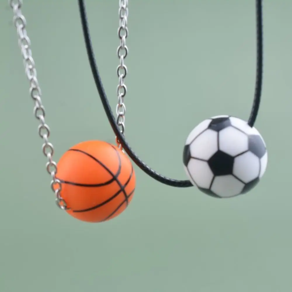 Sports Silicone Basketball Necklace Women Men Stainless Steel Chain Hip Hop Fashion Choker Jewelry Gift