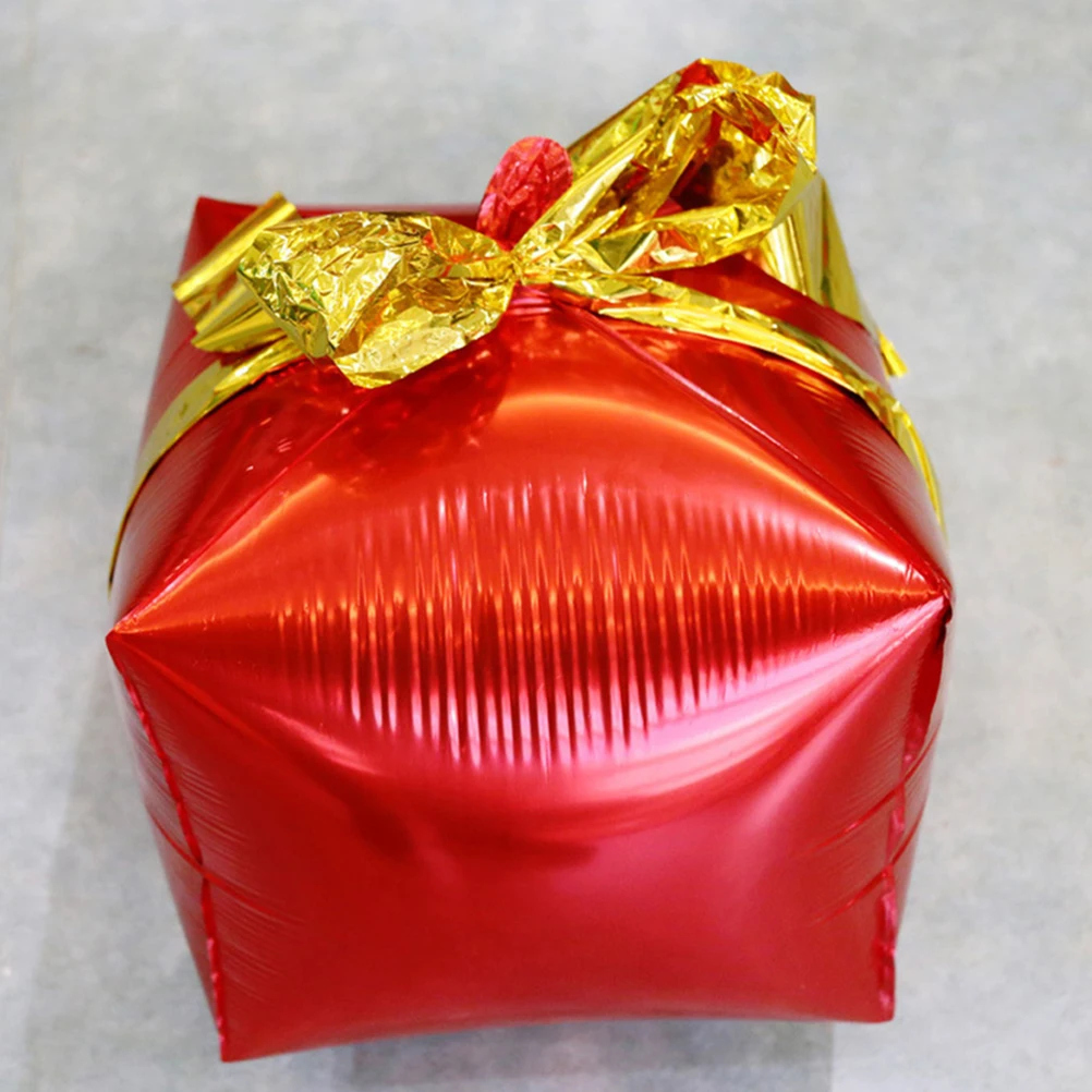 

4pcs Aluminum Film Balloons Gift Box Shaped Square Christmas Party Decorations Festive Atmosphere Holiday naments