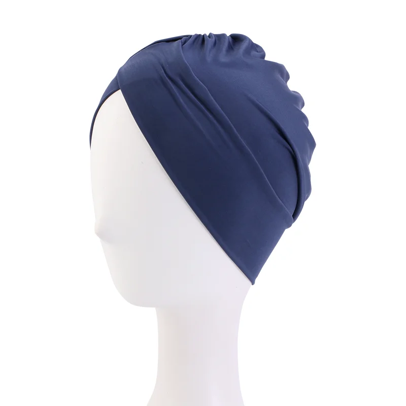 Cuffia da nuoto elastica piscina cappelli da bagno donna uomo formato libero proteggi capelli lunghi orecchio sport cuffie da nuoto cappello in