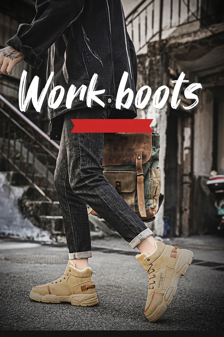 Herren-Schneestiefel, mit Fleece gefüttert für Wärme, verschleißfest und rutschfest, leicht und atmungsaktiv, weich und bequem, trendig und lässig, geeignet für Outdoor-Aktivitäten, Arbeit und Pendeln im Herbst und Winter. – Detail 1