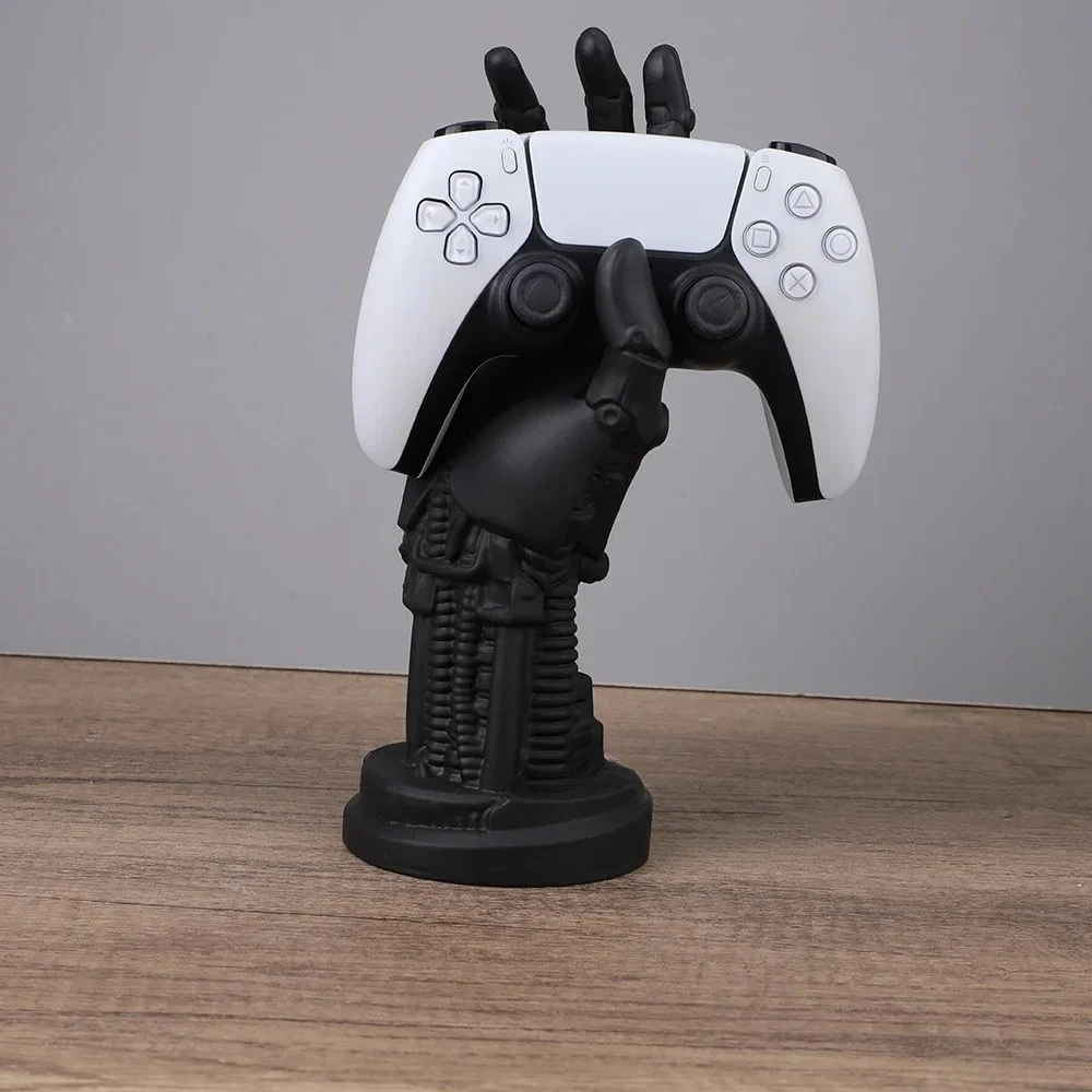 A-Cyberpunk Robotic Hand Ornament Gamepad Holder for PS5 PS4 XBOX Ring String Desktop Holder Photo Prop Home Decoration