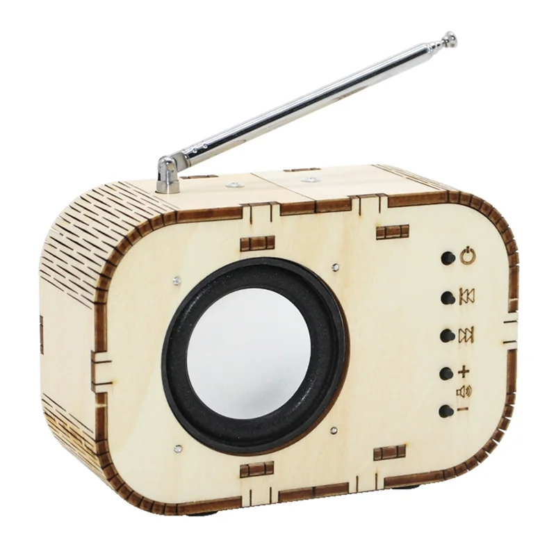 AC52-Science Experiment Wood Learning Puzzle Self Assembly DIY FM Radio Model