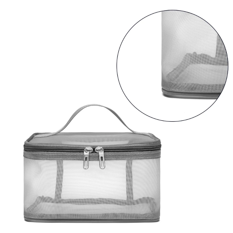 Cosmetic Bag Nylon Makeup Bag Single/Double Layer Cosmetic Bag Large Capacity Toiletry Storage Bag for Travel Portable