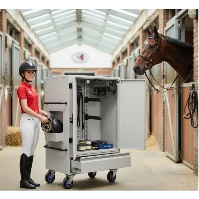 

Professional Equestrian Saddle Box Space-Saving Layout with Reinforced Aluminum Handles Custom Logo for Riders and Stables