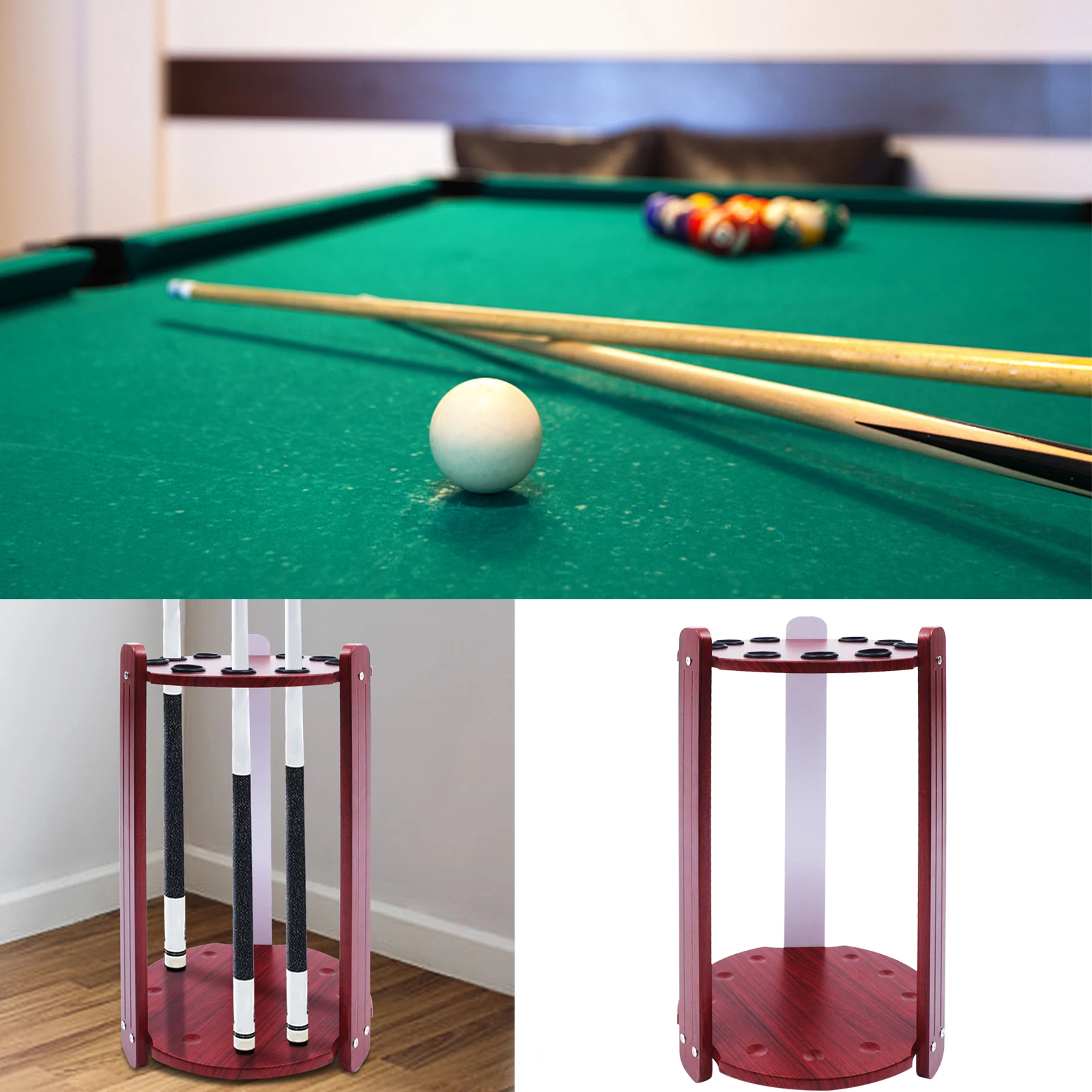 Ball Cue Rack or Holder Fit for Storing Billiard Cues Golf Clubs Fishing Rods Hiking Pole Used in the Home Club Bar and Gym