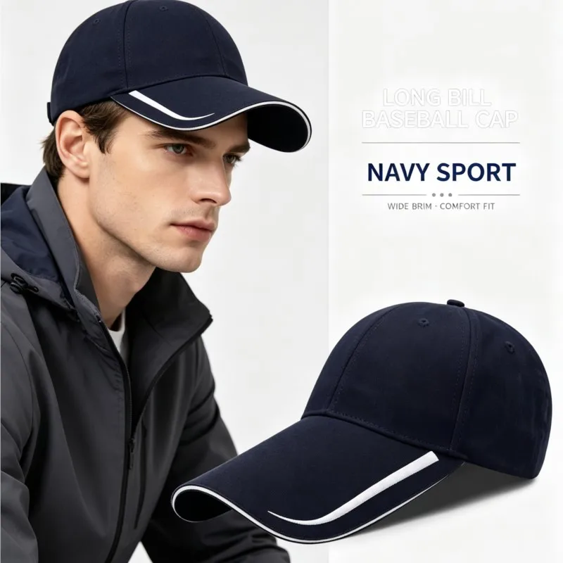 Large Head Circumference Baseball Cap Unisex Spring Summer Extended Brim Fish Hat Outdoor UV Protection Oversize Peaked Sun Hat