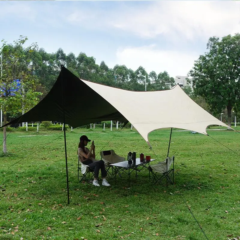 Outdoor Black Polyester Sunshade Multi-Layer Coating for Effective Sun Protection Retractable Windproof for Canopy Rain Canopy