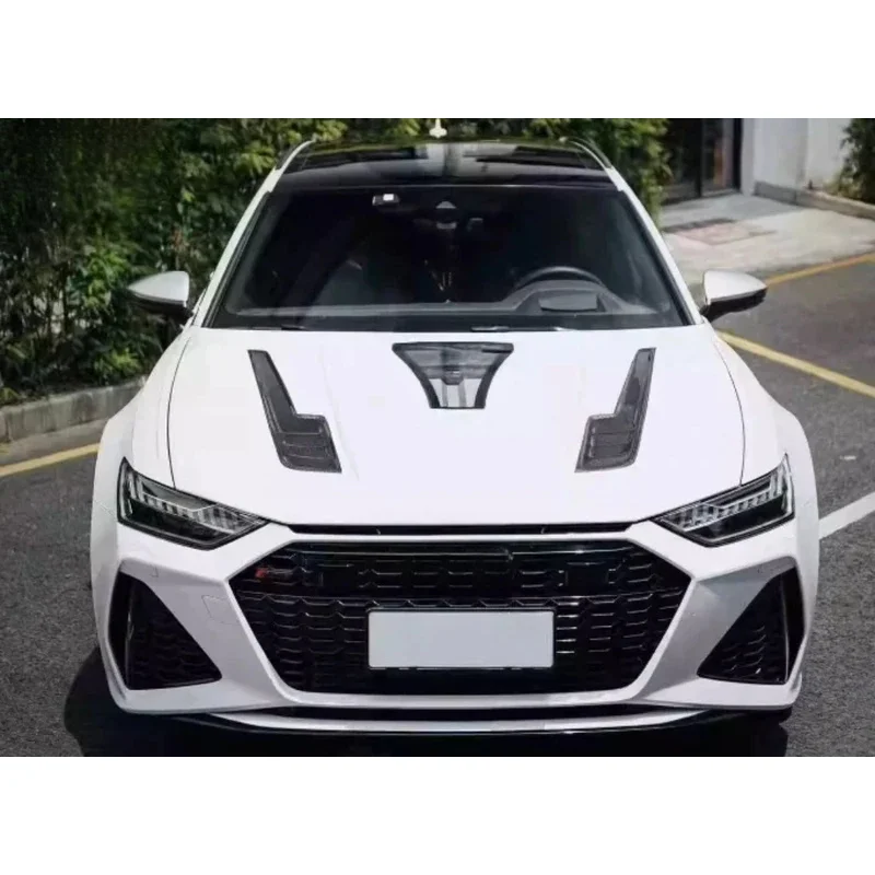 C8 A6 S6 RS6 Sedan Avant Allroad 2019-2025 IMP Real Carbon Fiber Bonnet Front Engine Transparent Hood Vent Cover