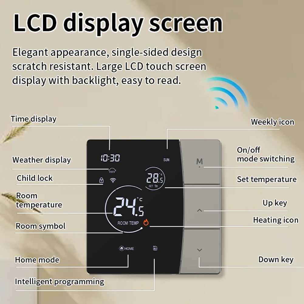 Energy Efficient Heating Control Home Automation 86*86*41 MM Electric Floor Heating Compact Design Energy Cost Reduction