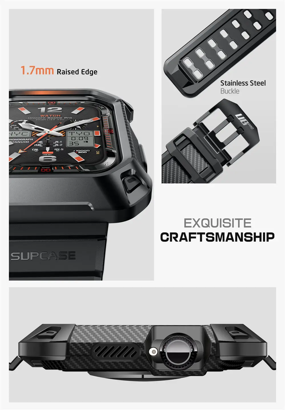 For Apple Watch 11/10 Case 42mm SUPCASE UB Pro Robuste, kratzfeste, robuste Abdeckung mit verstellbarem Armband Uhrenarmband – Detail 11
