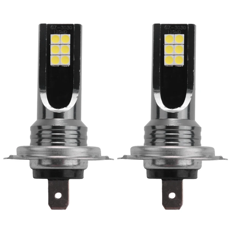 

2Pcs Front Fog Light Canbus Bulb H7 12SMD LED Fog Lamp Bulb Conversion 1000LM 6000K White Light Error Free Canbus Bulb