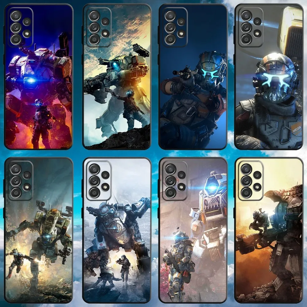 T-Titan-Fall 2 Cool Mecha Phone Case For Samsung S21,S22 Ultra,S20,S30 plus,S22 plus,S23,S30 ultra 5G Soft Black Cover