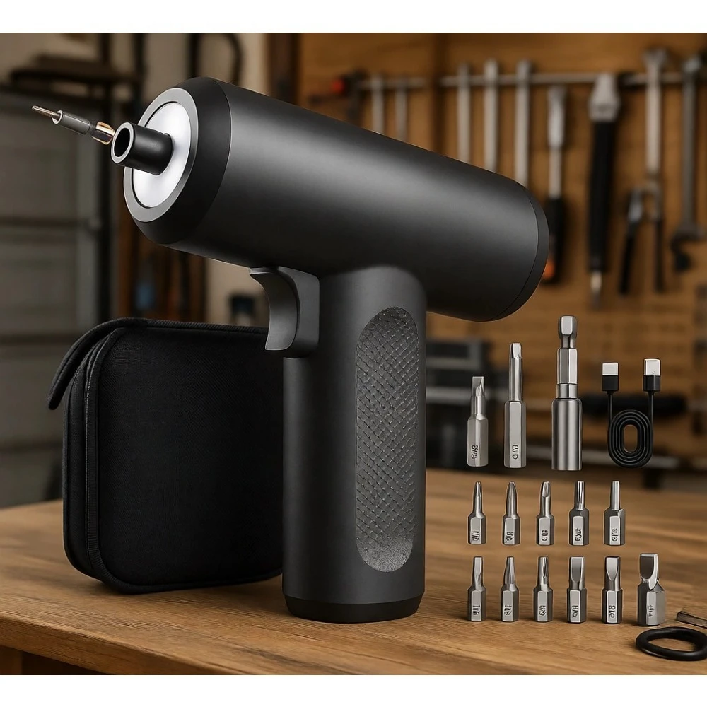 

4V Cordless Electric Screwdriver 2500mAh Rechargeable 5 Torque 250RPM LED 15 Bits