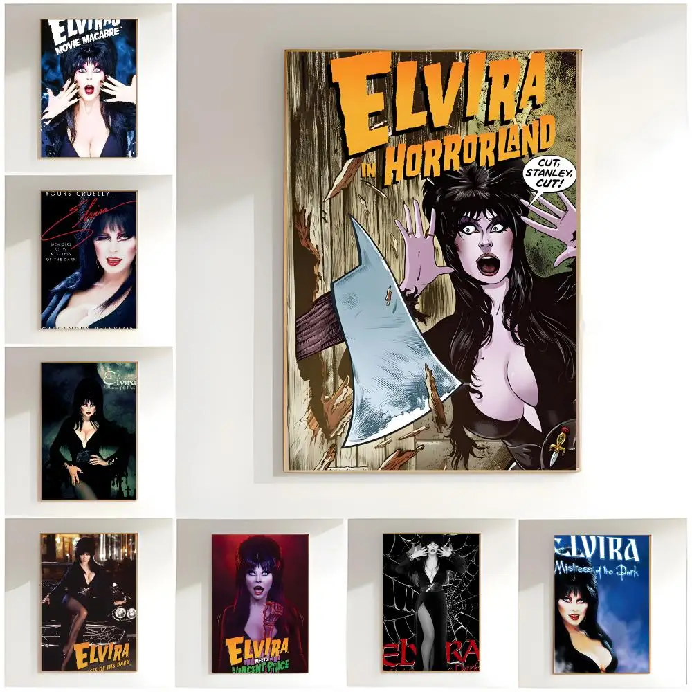 horror character e-elvira mistress of the dark Poster Classic Wall Art  Home Decor  Peel and Stick Unframed