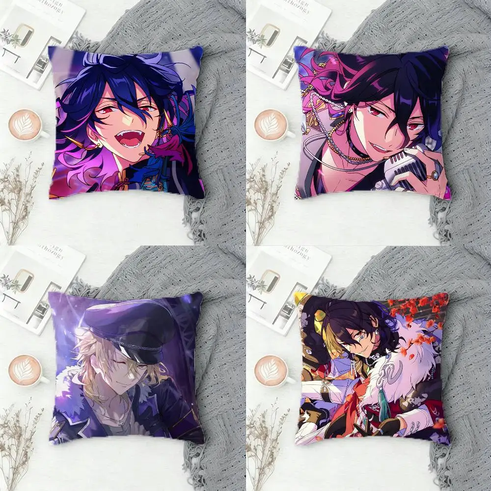 

Ensemble Stars Anime Double-sided Printed Square Pillow Cover Decorative Cushion Cover for Sofa Bedroom Bedside