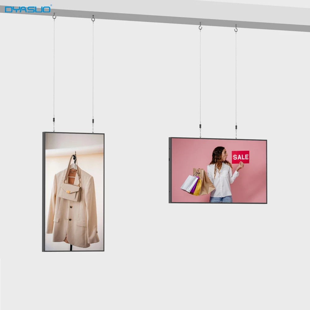 4K High Brightness 2500-5000nits Semi Outdoor 43 49 55 65 Inch Hanging Advertising Lcd Digital Signage Display Machine Poster