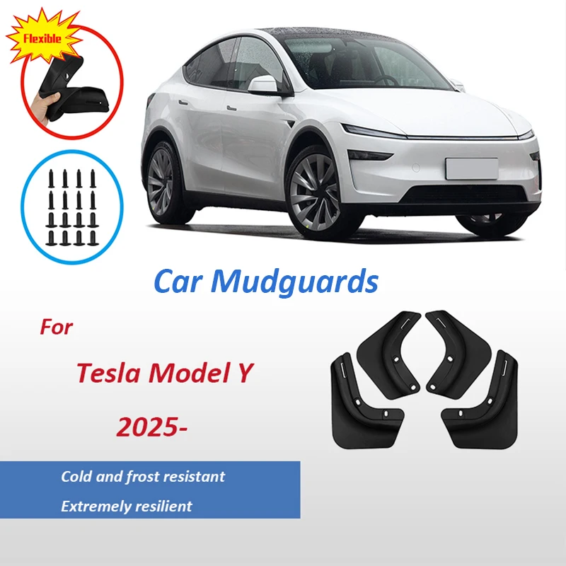 

Car Mudguards For Tesla Model Y 2025 4Pcs/Set Splash Guards Auto Mud Flaps Splash Guard Front Rear Fender Car Accessories