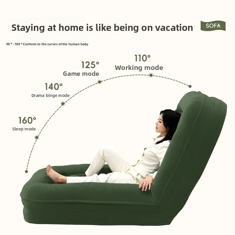 أريكة كسولة مستلقًا ونومًا في غرفة معيشة كبيرة قابلة للطي كرسي خلفي من حصير التاتامي #2