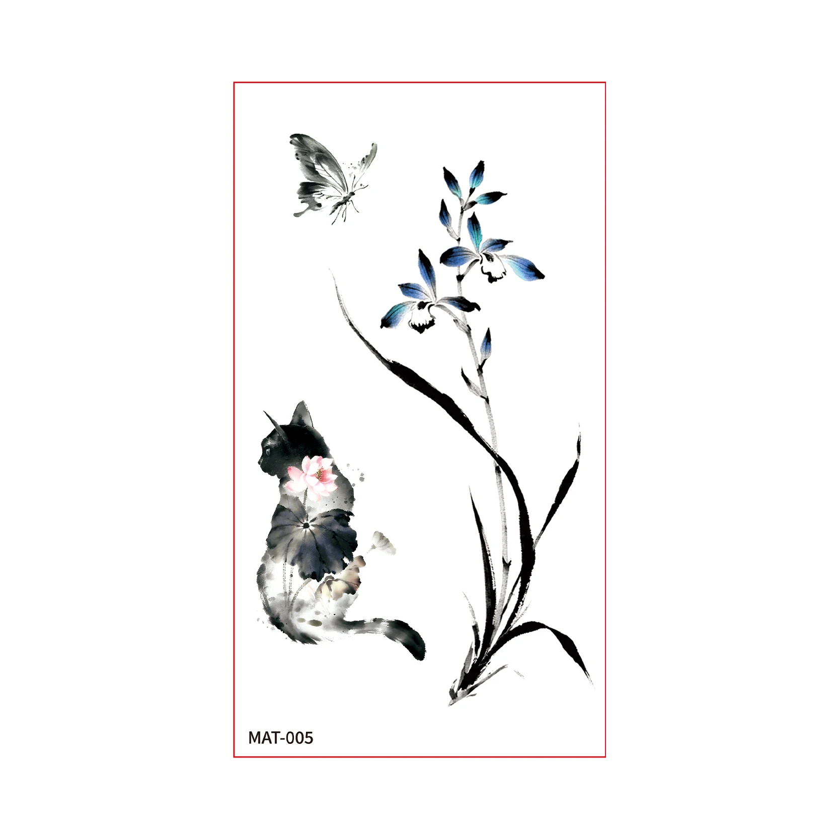 1 Sheet Matte Chinese Ancient Style Realistic Non-Reflective Temporary Tattoo Stickers for Body Art Cosplay Party view 6