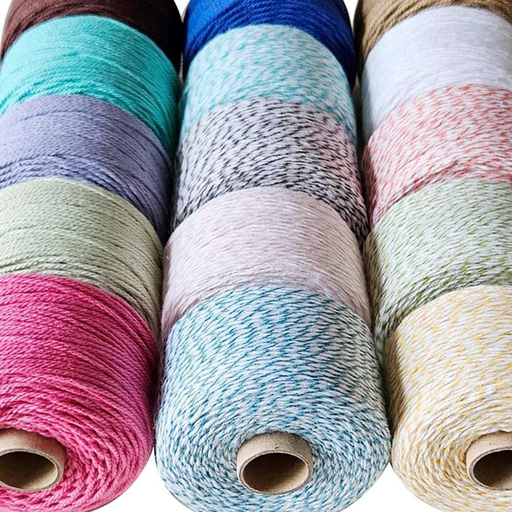 

Diameter 1mm-3mm Pure Cotton Threads Twine Cords for Handmade Braid Crochet DIY Home Decoration Wove