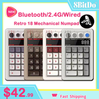 8BitDo Retro 18 Mechanical Numpad Compatible for Windows/Android Bluetooth 2.4G typeC Support Calculator Mode with Hot-swappable