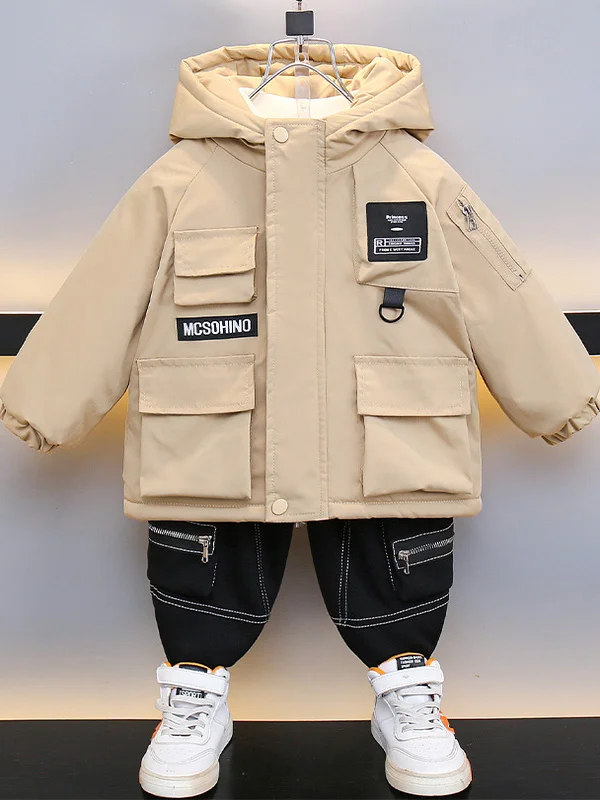 

Осенне-зимняя парка на подкладке для мальчиков, куртка Jaet Youth Faion Thiened, теплое хлопковое пальто с капюшоном для детей среднего возраста