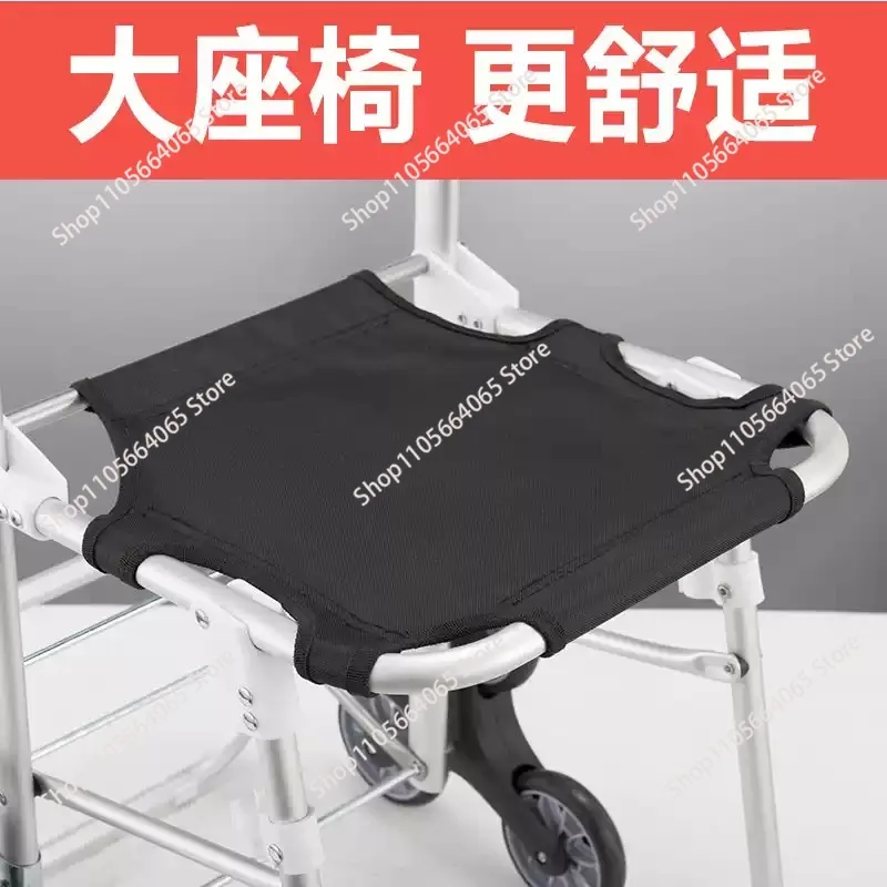 The elderly push the grocery cart, small pull cart foldable trolley portable trailer
