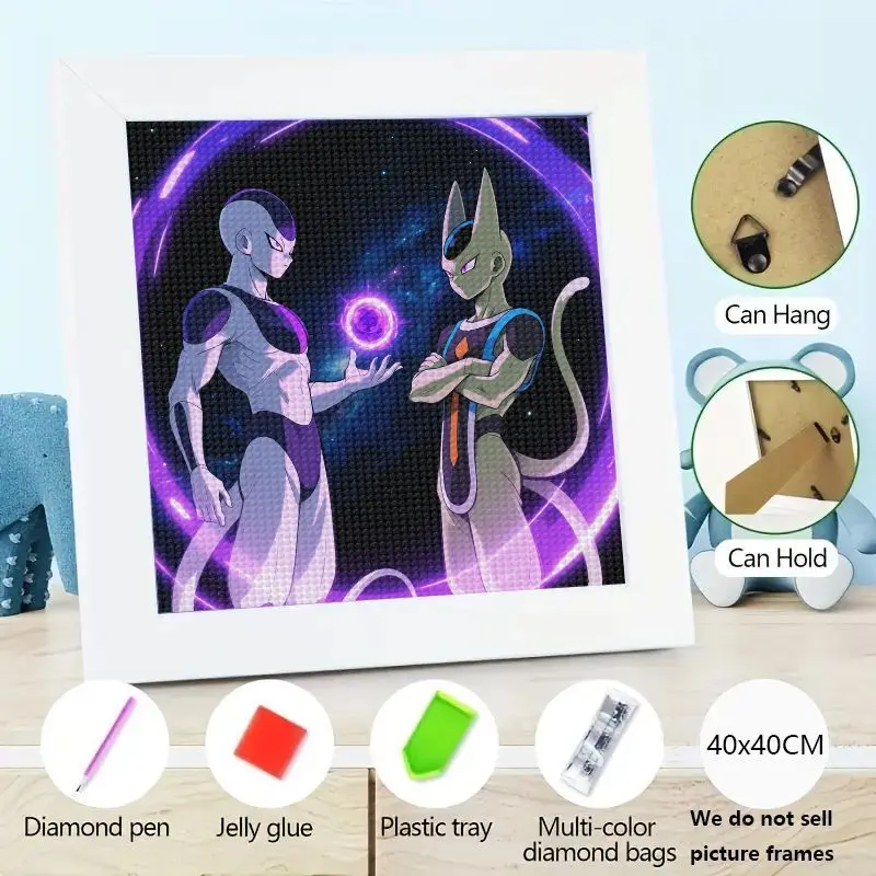 

1 шт. Dragon Ball Frieza Beerus 5D DIY комплект алмазной живописи, полная дрель аниме Манга сверкающие стразы, творческое хобби ремесло