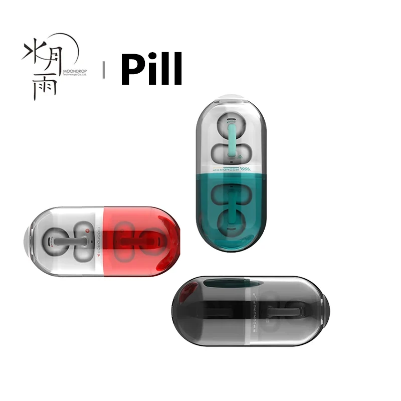 MOONDROP PILL MD-OWS Open Ear Bluetooth Earphone Wireless Clip-On Earbuds BT 6.0 AI ENC IPX4 Lightweight for Sports Outdoor