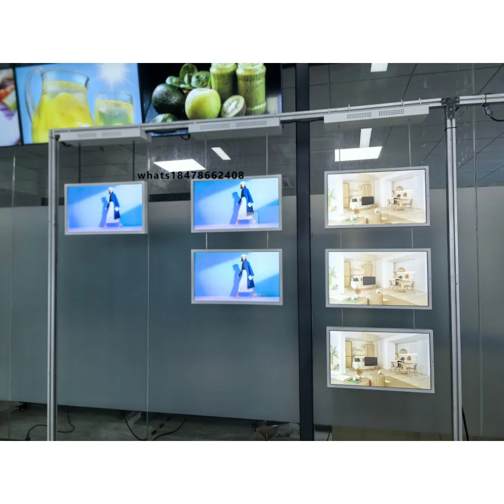ANRY Semi-Outdoor Single Sided LCD Window Hanging Multi-Screen Array Suspended Video Loop Playback Advertising Machine