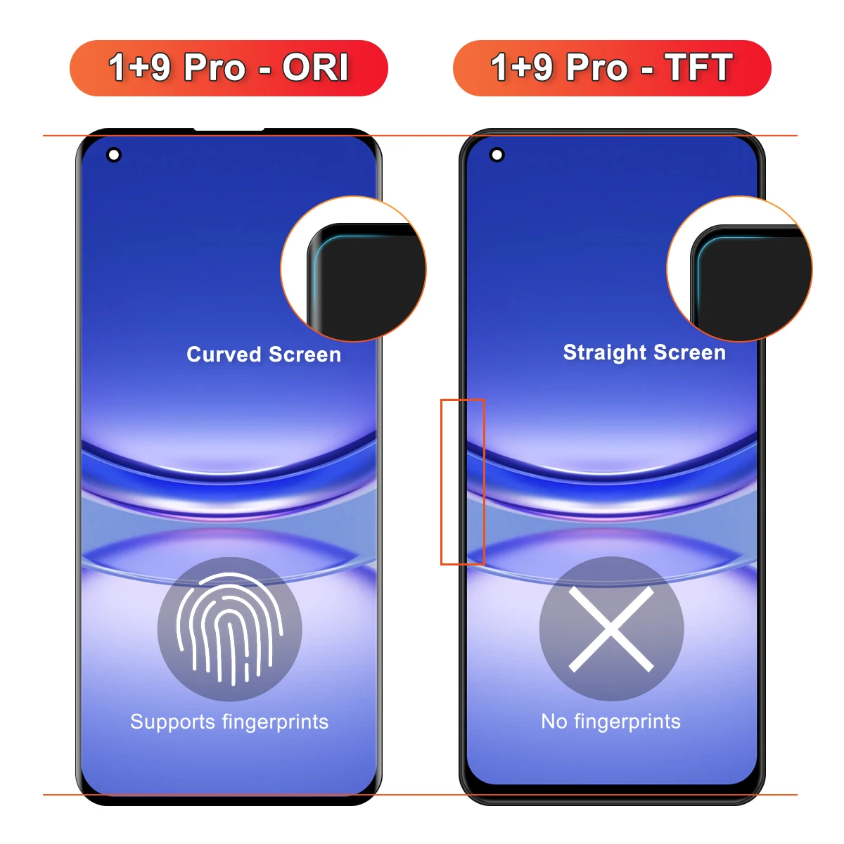 For OnePlus 9 Pro 6.7\'\'For 1+9Pro LE2121 LE2125 LE2123 LE2120 LCD Display Touch Screen Digitizer Assembly Replacement